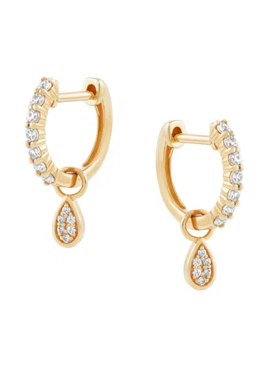 Saks Fifth Avenue Women's 14k Yellow Gold & 0.25 Tcw Diamond Drop Earrings