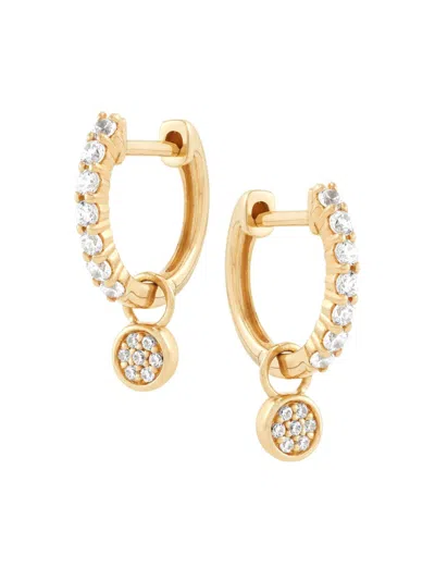 Saks Fifth Avenue Women's 14k Yellow Gold & 0.25 Tcw Diamond Huggie Earrings