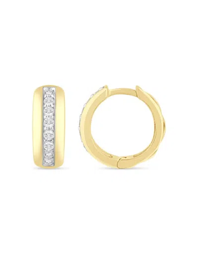 Saks Fifth Avenue Women's 14k Yellow Gold & 0.25 Tcw Diamond Huggie Earrings