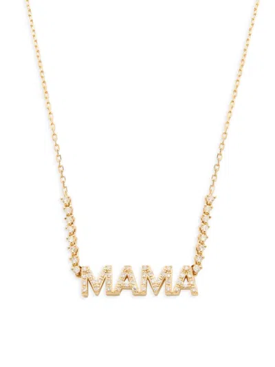 Saks Fifth Avenue Women's 14k Yellow Gold & 0.25 Tcw Diamond Mama Chain Necklace