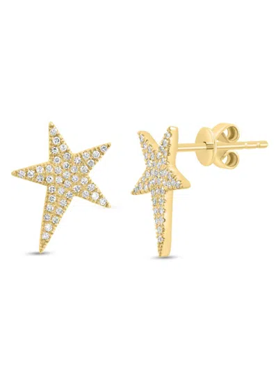 Saks Fifth Avenue Women's 14k Yellow Gold & 0.25 Tcw Diamond Star Stud Earrings