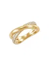 Saks Fifth Avenue Women's 14k Yellow Gold & 0.25 Tcw Lab Grown Diamond Crossover Ring In Yellow Gold
