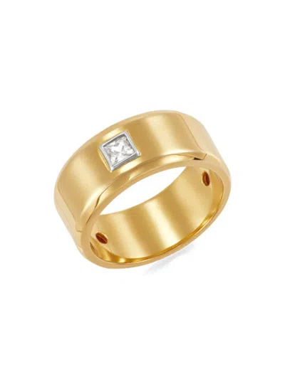 Saks Fifth Avenue Women's 14k Yellow Gold & 0.25 Tcw Lab Grown Diamond Wide Band Ring