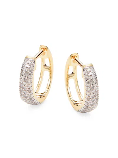 Saks Fifth Avenue Women's 14k Yellow Gold & 0.250 Tcw Diamond Huggie Earrings