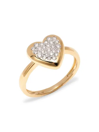 Saks Fifth Avenue Women's 14k Yellow Gold & 0.26 Tcw Diamond Heart Ring