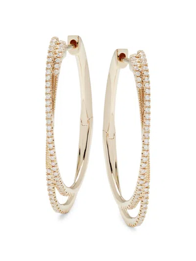 Saks Fifth Avenue Women's 14k Yellow Gold & 0.26 Tcw Diamond Hoop Earrings