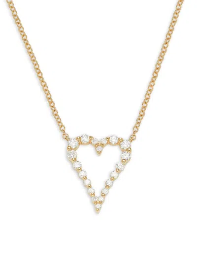 Saks Fifth Avenue Women's 14k Yellow Gold & 0.26 Tcw Diamond Open Heart Necklace