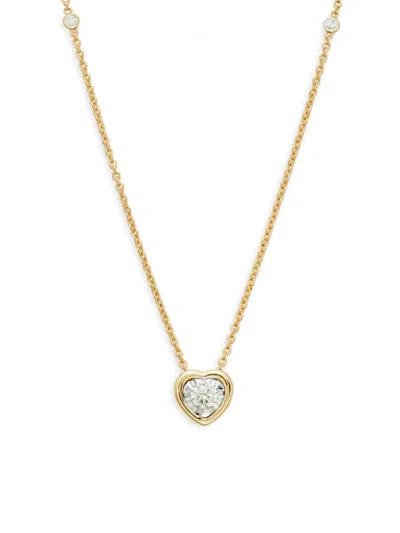 Saks Fifth Avenue Women's 14k Yellow Gold & 0.26 Tcw Diamond Pendant Necklace/18"