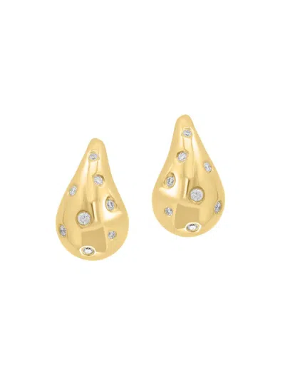 Saks Fifth Avenue Women's 14k Yellow Gold & 0.27 Tcw Diamond Teardrop Earrings