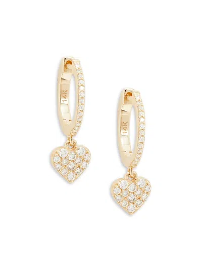 Saks Fifth Avenue Women's 14k Yellow Gold & 0.274 Tcw Diamond Drop Earrings