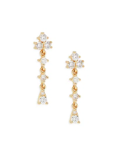 Saks Fifth Avenue Women's 14k Yellow Gold & 0.276 Tcw Diamond Drop Earrings