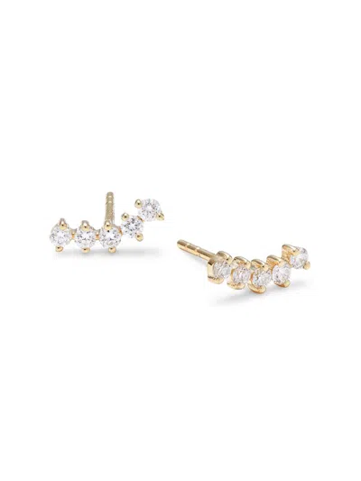 Saks Fifth Avenue Women's 14k Yellow Gold & 0.28 Tcw Diamond Crawler Earrings