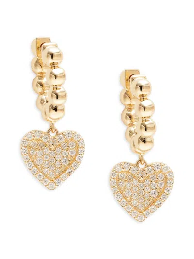 Saks Fifth Avenue Women's 14k Yellow Gold & 0.285 Tcw Diamond Drop Earrings
