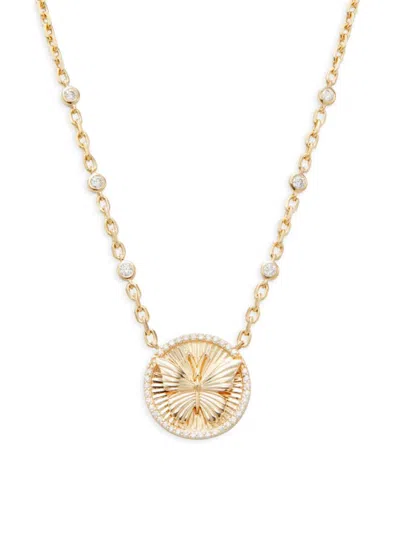 Saks Fifth Avenue Women's 14k Yellow Gold & 0.288 Tcw Diamond Butterfly Station Chain Necklace/13"-16"