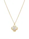 Saks Fifth Avenue Women's 14k Yellow Gold & 0.29 Tcw Diamond Clover Pendant Necklace In Yellow Gold