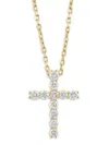 Saks Fifth Avenue Women's 14k Yellow Gold & 0.29 Tcw Diamond Cross Pendant Necklace In Gold
