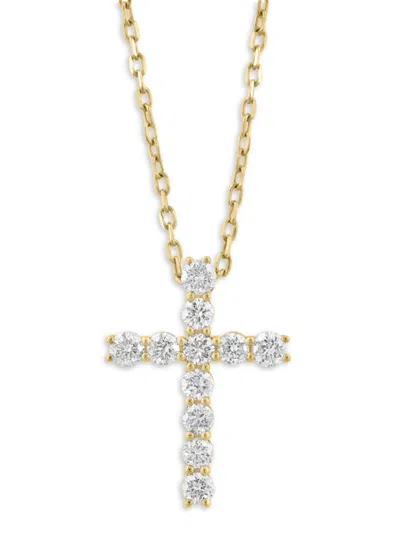 Saks Fifth Avenue Women's 14k Yellow Gold & 0.29 Tcw Diamond Cross Pendant Necklace
