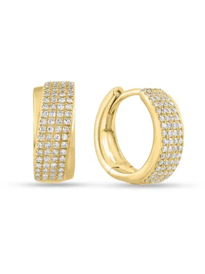 Saks Fifth Avenue Women's 14k Yellow Gold & 0.29 Tcw Diamond Huggie Earrings
