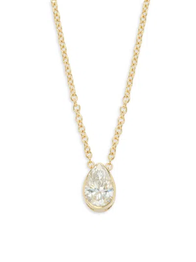 Saks Fifth Avenue Women's 14k Yellow Gold & 0.29 Tcw Lab Grown Diamond Pendant Necklace