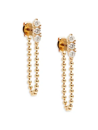 Saks Fifth Avenue Women's 14k Yellow Gold & 0.3 Tcw Diamond Front To Back Earrings