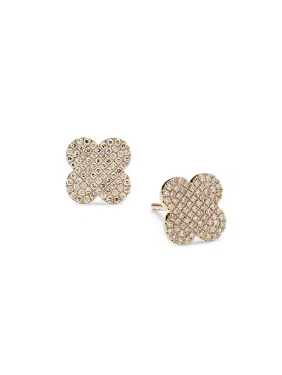 Saks Fifth Avenue Women's 14k Yellow Gold & 0.32 Tcw Diamond Stud Earrings