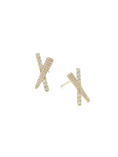 Saks Fifth Avenue Women's 14k Yellow Gold & 0.32 Tcw Diamond Stud Earrings