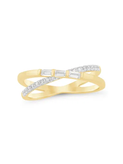 Saks Fifth Avenue Women's 14k Yellow Gold & 0.325 Tcw Diamond Crisscross Ring