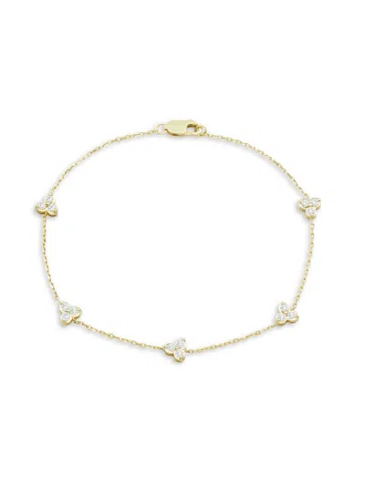Saks Fifth Avenue Women's 14k Yellow Gold & 0.34 Tcw Diamond Station Bracelet