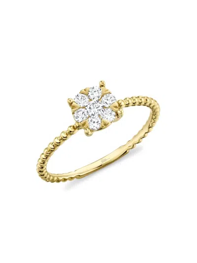 Saks Fifth Avenue Women's 14k Yellow Gold & 0.35 Tcw Diamond Cluster Ring
