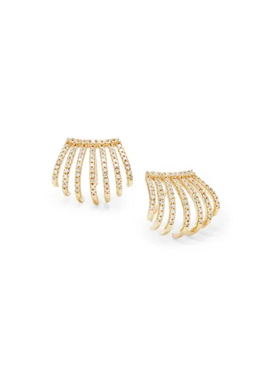 Saks Fifth Avenue Women's 14k Yellow Gold & 0.350 Tcw Diamond Claw Cuff Earrings