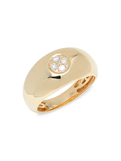 Saks Fifth Avenue Women's 14k Yellow Gold & 0.37 Tcw Cluster Diamond Dome Ring