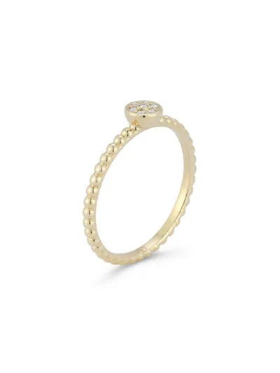 Saks Fifth Avenue Women's 14k Yellow Gold & 0.4 Tcw Diamond Bead Ring