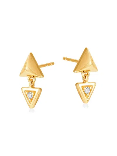 Saks Fifth Avenue Women's 14k Yellow Gold & 0.4 Tcw Diamond Drop Earrings