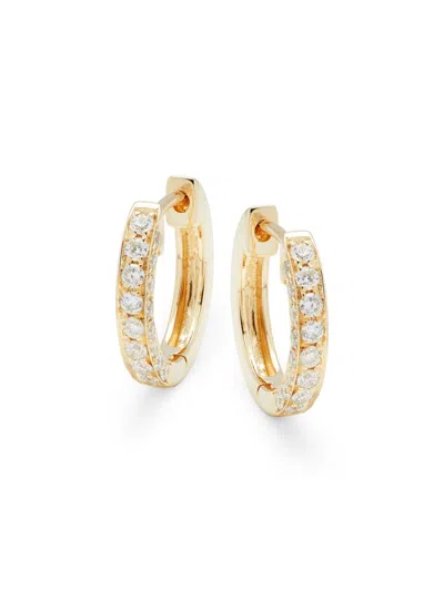 Saks Fifth Avenue Women's 14k Yellow Gold & 0.44 Tcw Diamond Huggie Earrings