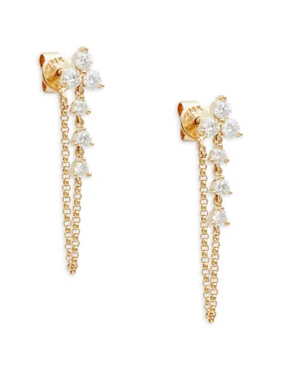 Saks Fifth Avenue Women's 14k Yellow Gold & 0.5 Tcw Diamond Front To Back Earrings