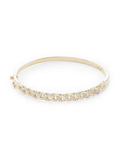 Saks Fifth Avenue Women's 14k Yellow Gold & 0.5 Tcw Diamond Hinged Bangle Bracelet
