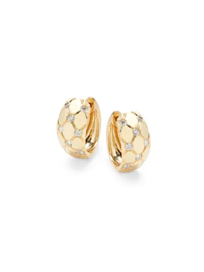 Saks Fifth Avenue Women's 14k Yellow Gold & 0.5 Tcw Diamond Huggie Earrings