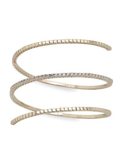 Saks Fifth Avenue Women's 14k Yellow Gold & 0.5 Tcw Diamond Twist Bangle Bracelet