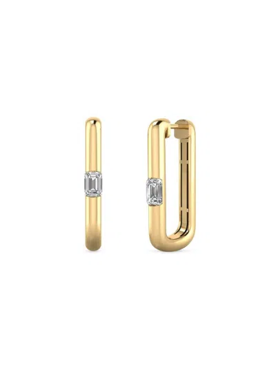 Saks Fifth Avenue Women's 14k Yellow Gold & 0.5 Tcw Lab Grown Diamond Huggie Hoop Earrings
