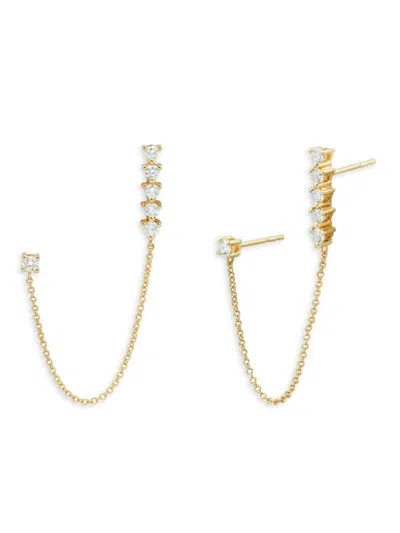 Saks Fifth Avenue Women's 14k Yellow Gold & 0.50 Tcw Diamond Chain Earrings