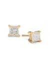 Saks Fifth Avenue Women's 14k Yellow Gold & 0.6 Tcw Diamond Princess Stud Earrings In Yellow Gold