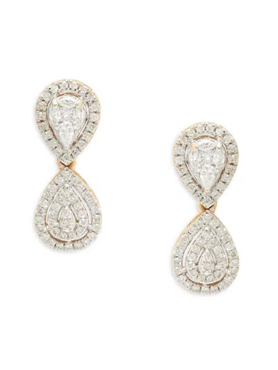Saks Fifth Avenue Women's 14k Yellow Gold & 0.64 Tcw Diamond Pear Drop Earrings