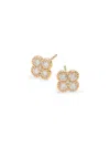 Saks Fifth Avenue Women's 14k Yellow Gold & 0.66 Tcw Diamond Clover Stud Earrings In Yellow Gold