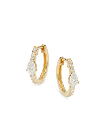 Saks Fifth Avenue Women's 14k Yellow Gold & 0.75 Tcw Diamond Huggie Earrings