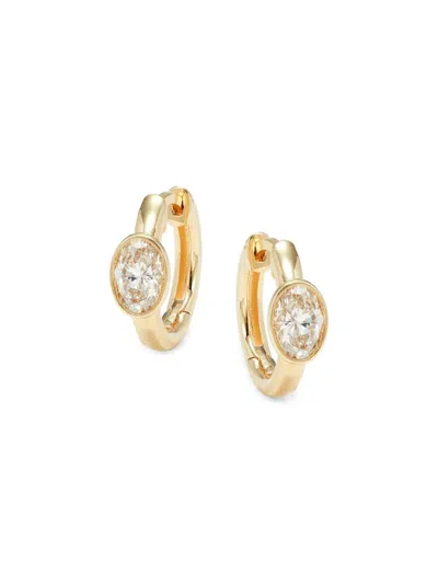 Saks Fifth Avenue Women's 14k Yellow Gold & 0.75 Tcw Lab Grown Diamond Huggie Earrings