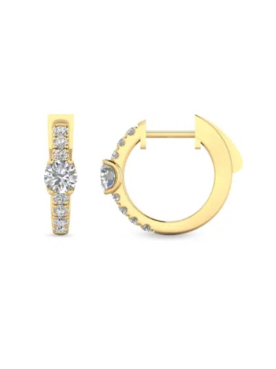 Saks Fifth Avenue Women's 14k Yellow Gold & 0.75 Tcw Lab Grown Diamond Huggie Hoop Earrings