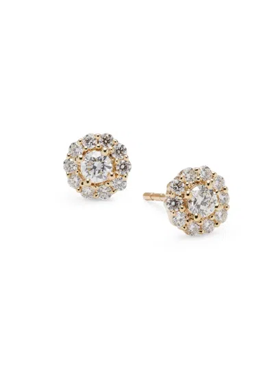 Saks Fifth Avenue Women's 14k Yellow Gold & 0.82 Tcw Diamond Round Stud Earrings