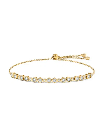 Saks Fifth Avenue Women's 14k Yellow Gold & 0.85 Tcw Diamond Bezel Bolo Bracelet