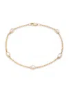 Saks Fifth Avenue Women's 14k Yellow Gold & 0.85 Tcw Lab Grown Diamond Chain Bracelet/7.5" In Yellow Gold