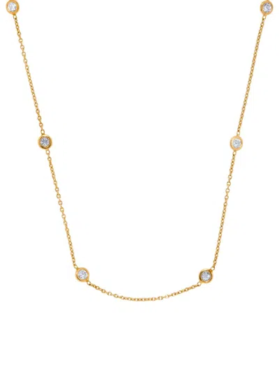 Saks Fifth Avenue Women's 14k Yellow Gold & 0.88 Tcw Diamonds By The Yard Necklace/18''